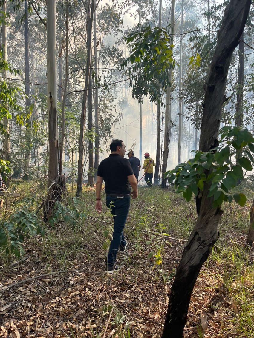 Valdés sigue de cerca el incendio en Villa Olivari