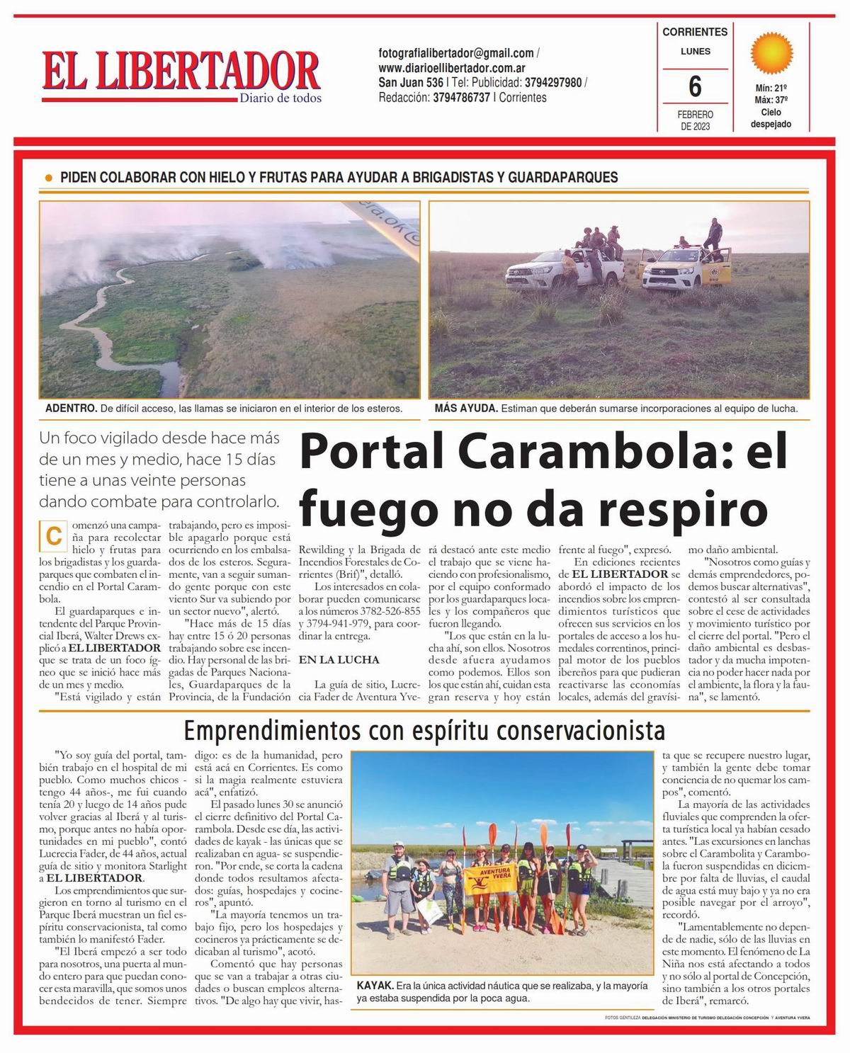 Tapa y Contratapa 6 de febrero de 2023