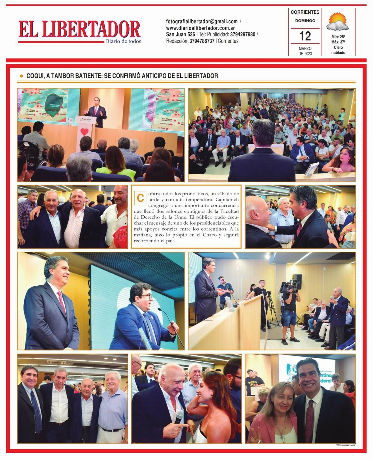 Tapa y Contratapa 12 de marzo de 2023