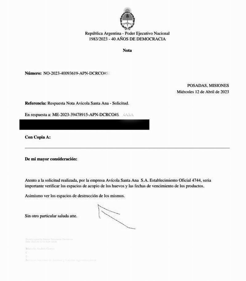 El Senasa miente, afirma la avícola ante otra versión