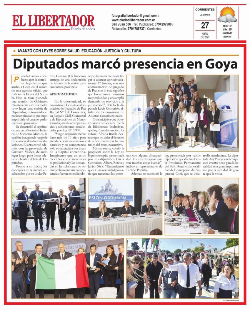 Tapa y Contratapa 27 de abril de 2023