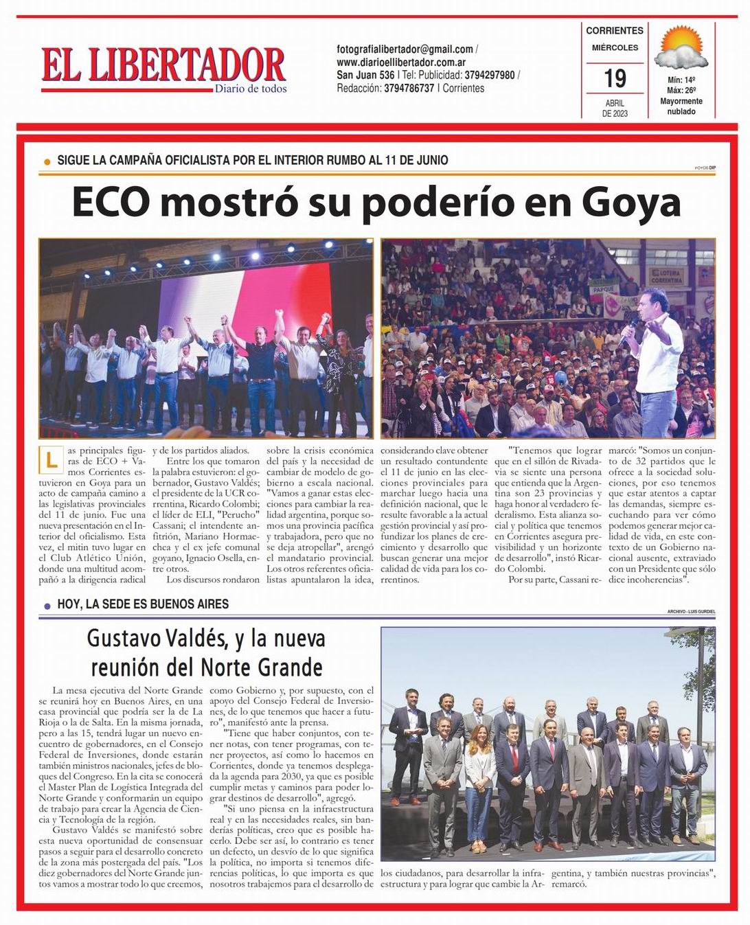 Tapa y Contratapa 19 de abril de 2023