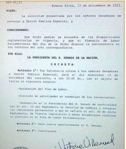 Senado de la Nación: la «batalla del recinto»