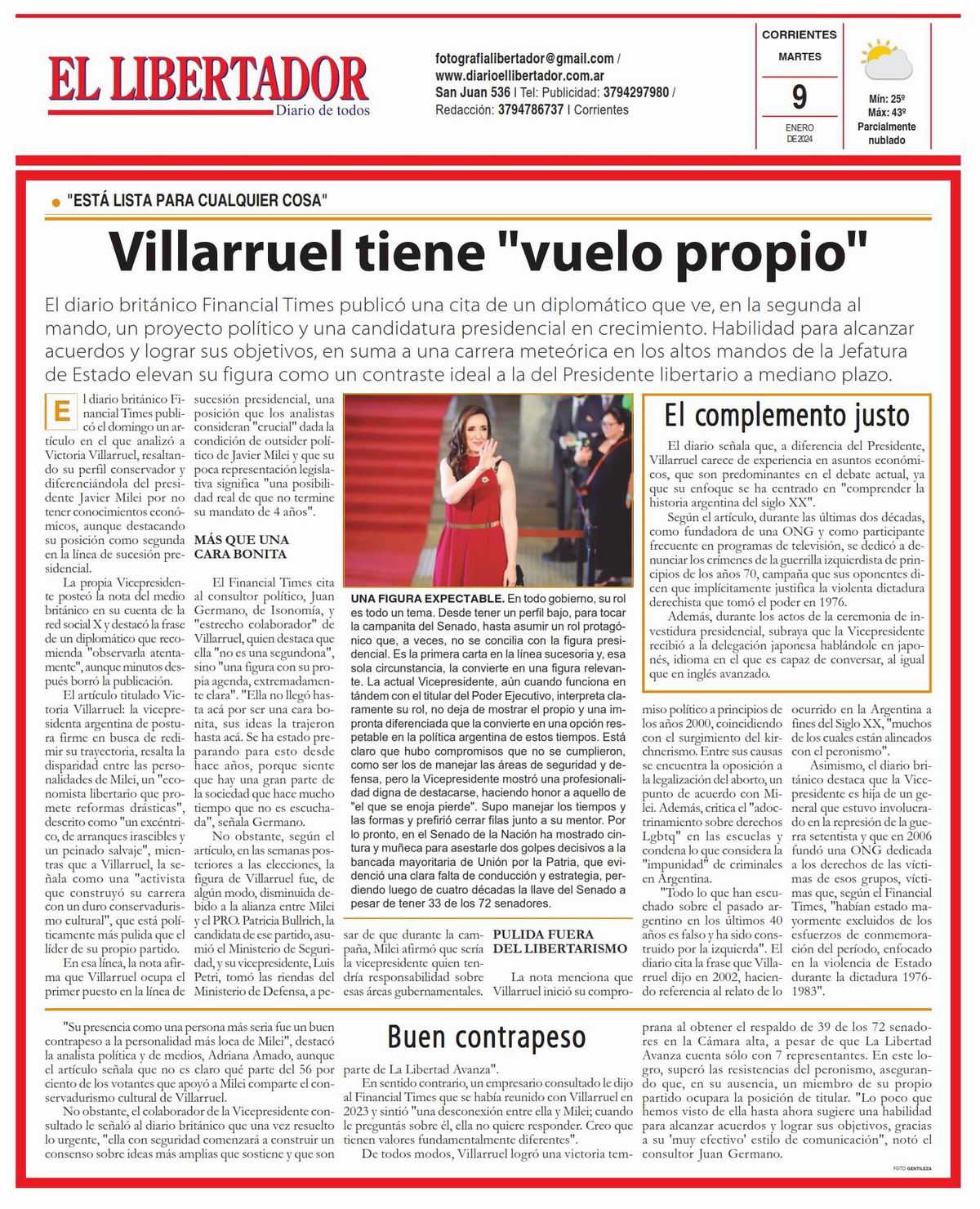 Tapa y Contratapa 9 de enero de 2024