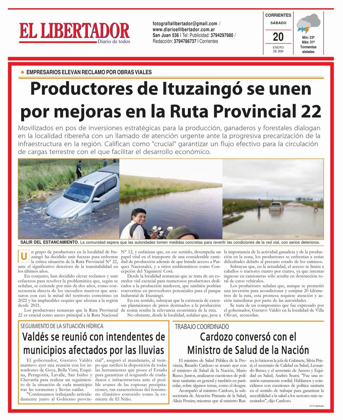 Tapa y Contratapa 20 de enero de 2024
