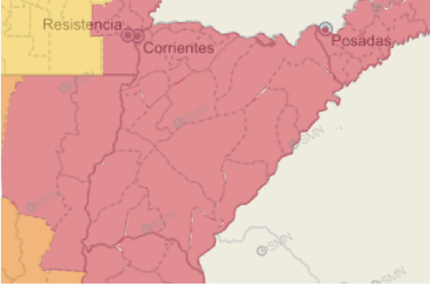 Alerta roja en Corrientes por temperaturas extremas «muy peligrosas»