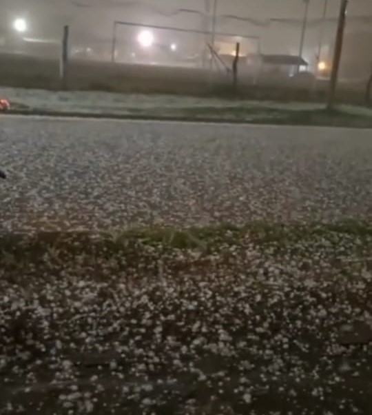 Temporal en Goya con granizo, ráfagas de viento y lluvias