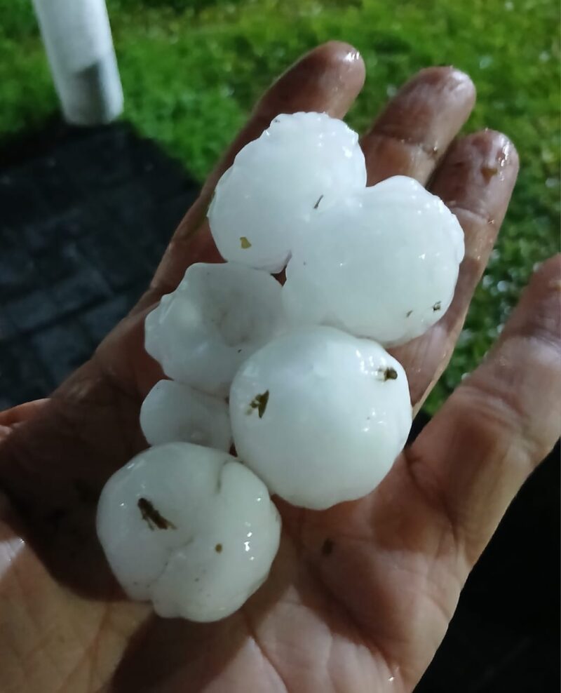 Granizo, viento y lluvia: el violento temporal que castigó a Esquina