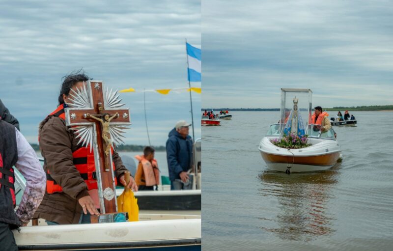 Emotiva caravana náutica en honor al Señor Hallado