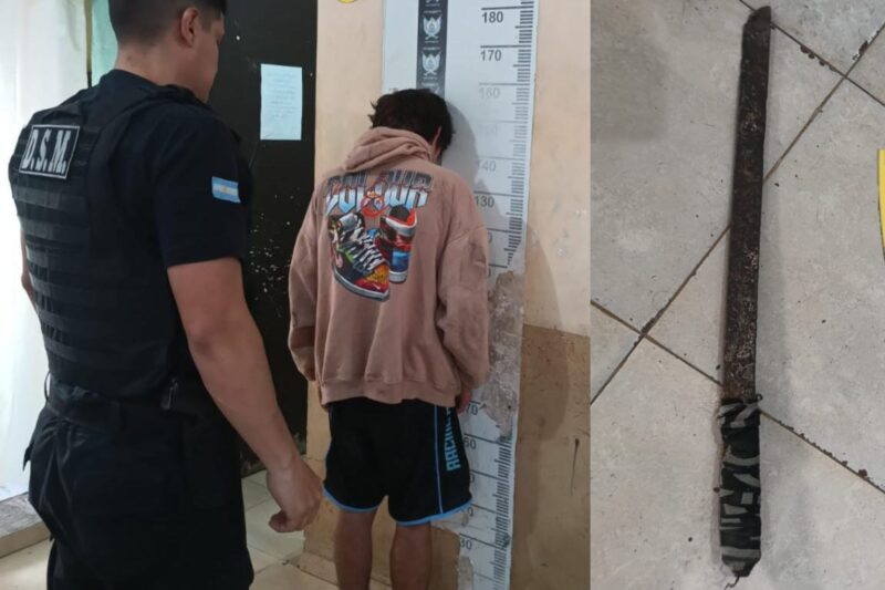 Corrientes: intentó agredir a la policía con un machete y fue detenido