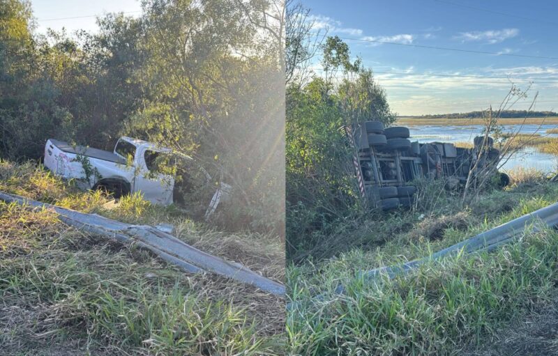 Milagro en la Ruta 14: un siniestro vial entre camión y camioneta dejó heridos leves