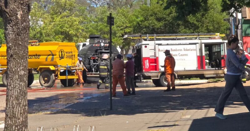 Un camión se prendió fuego mientras transitaba en Monte Caseros