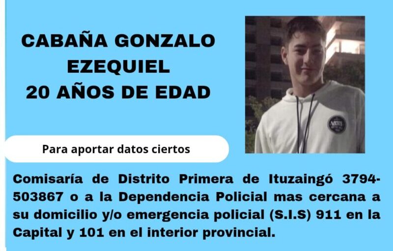 Un joven correntino está desaparecido hace 14 días y piden ayuda para encontrarlo