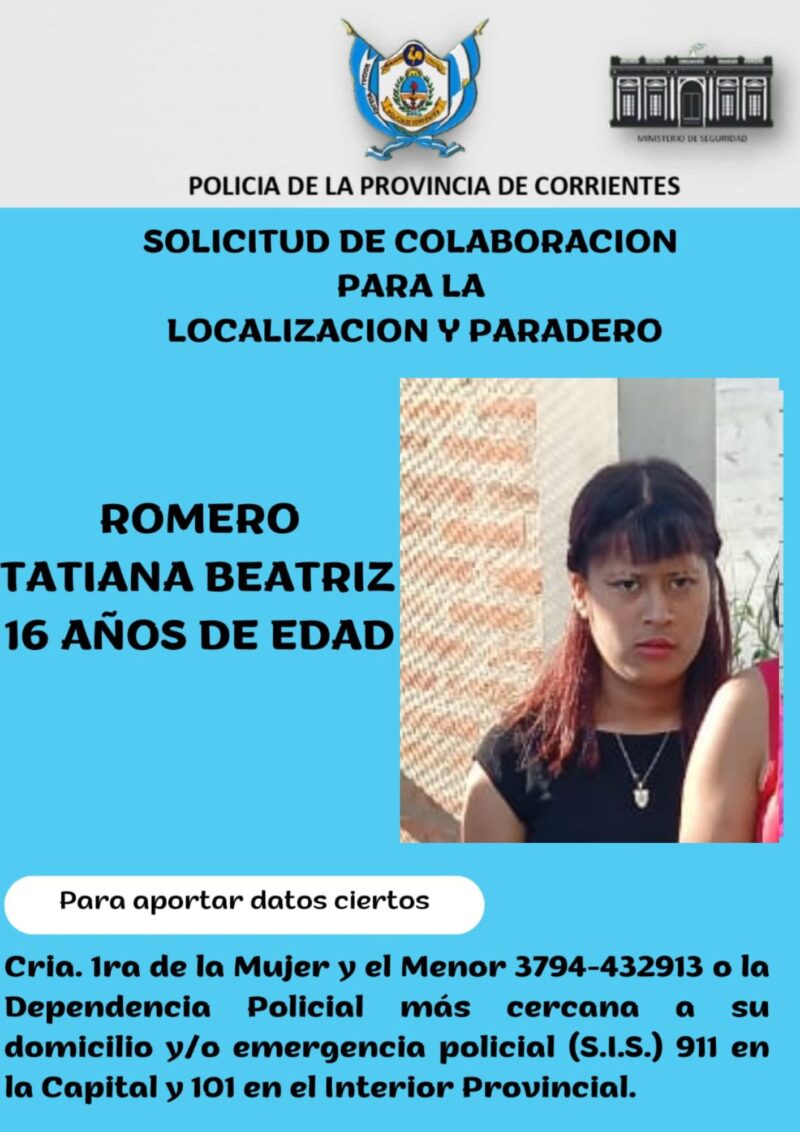 Buscan a una adolescente de 16 años que desapareció ayer