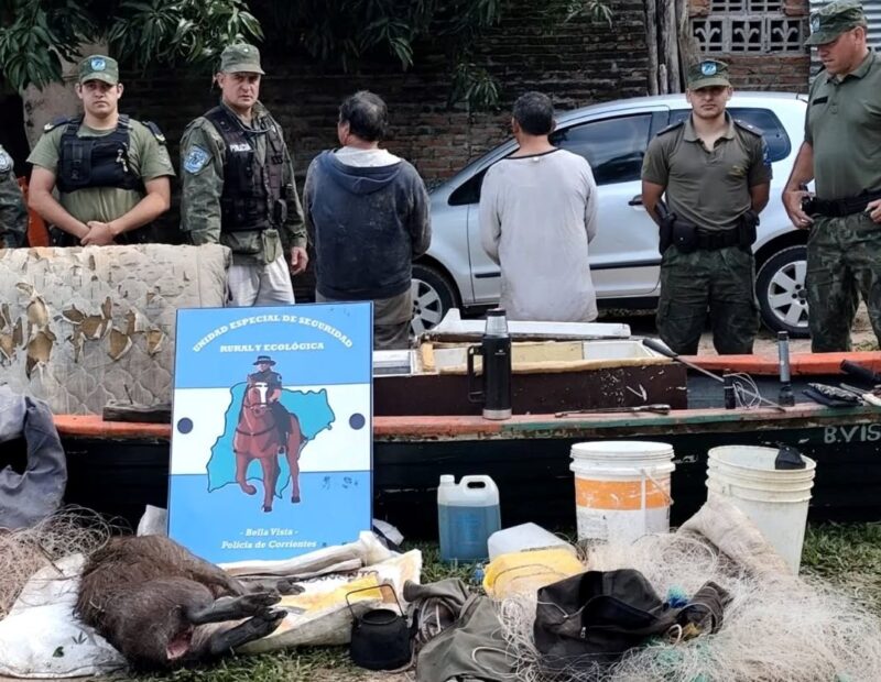 Fueron detenidos con carpincho faenado y atacaron a policías rurales