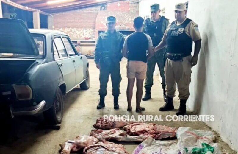 Bella Vista: detuvieron a un hombre con 100 kilos de carne vacuna