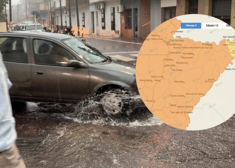 El mapa de Corrientes se tiñó de naranja: el servicio meteorológico advierte por tormentas severas