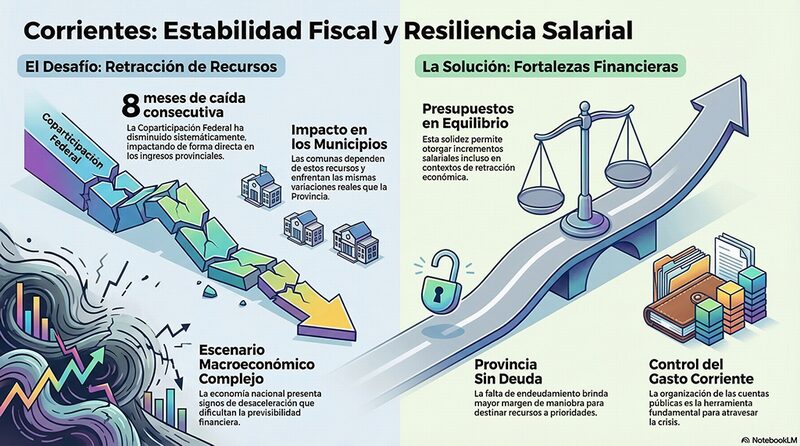 Corrientes apuesta por el equilibrio fiscal frente a la retracción económica