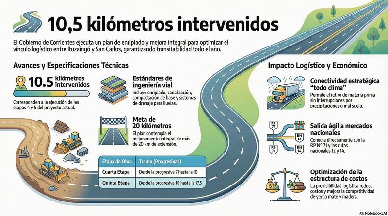 Impulsan la red vial productiva con mejoras en la Ruta Provincial Nº 74