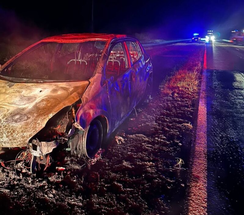 Un automóvil fue consumido por las llamas en la ruta 12: las pérdidas fueron totales