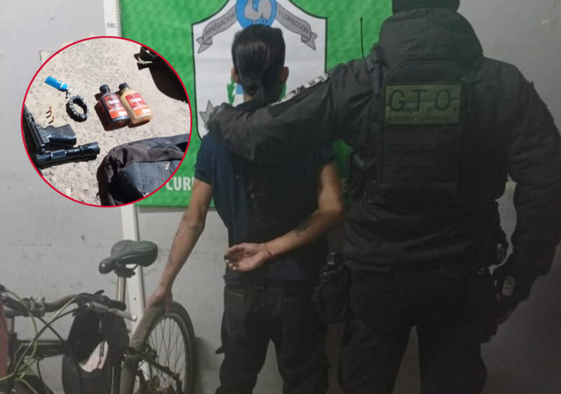 Curuzú Cuatiá: andaba en bicicleta con una «tumbera», una daga y una manopla