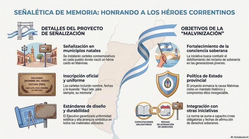 Héroes de Malvinas: impulsan la señalización en sus pueblos natales