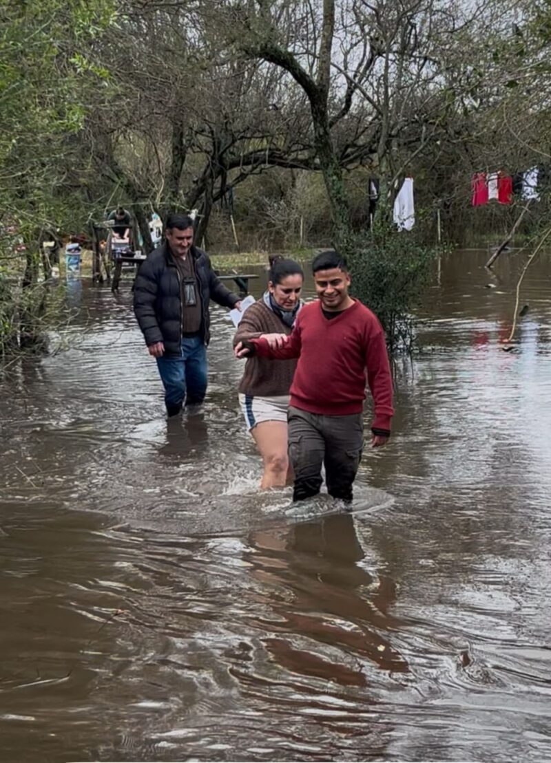 Perugorría: crece el número de familias afectadas por el desborde de un arroyo