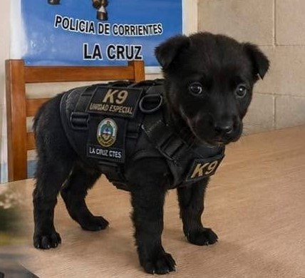 Lo rescataron en plena ruta y ahora integra la Policía Rural: la historia de Piru