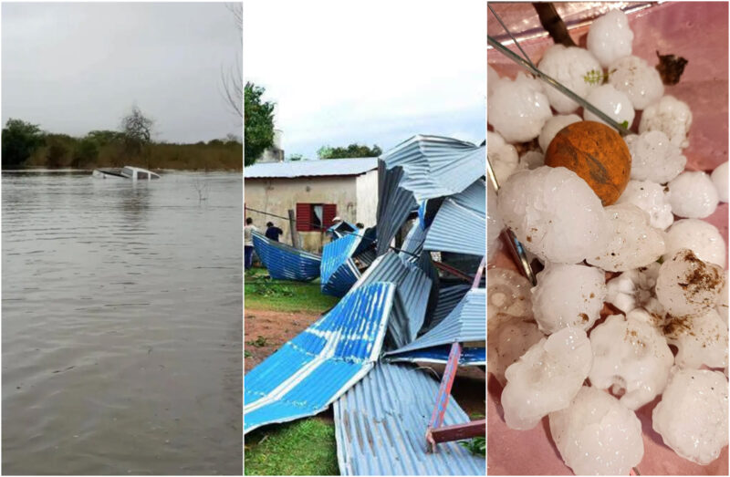 Temporal en Corrientes: Curuzú Cuatiá bajo el agua y granizo en la costa del Paraná