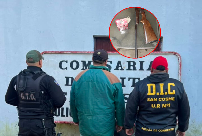 San Cosme: allanamiento, un demorado y una escopeta secuestrada