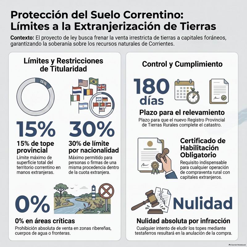 Extranjerización de tierras: proyecto de ley para establecer límites