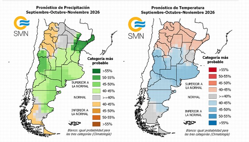 Corrientes, en la zona de mayor probabilidad de lluvias en primavera