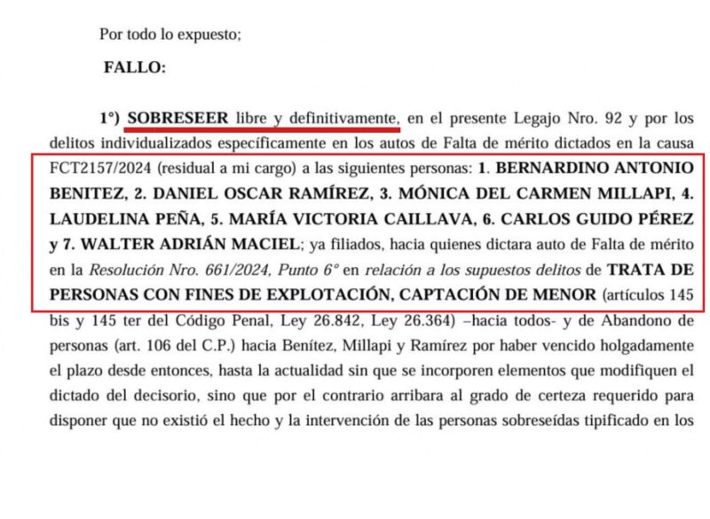 Caso Loan: dictan el sobreseimiento por trata para los principales acusados
