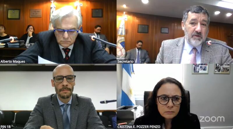 La jueza Pozzer Penzo declaró por Zoom y hubo manifestación judicial
