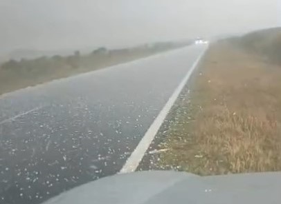 Temporal en la Ruta 119: una fuerte granizada azotó la zona de Curuzú Cuatiá