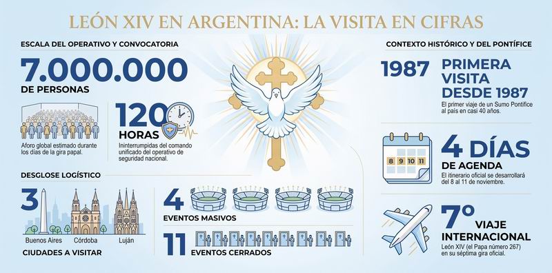 Presentaron el programa oficial del Papa León XIV en la Argentina
