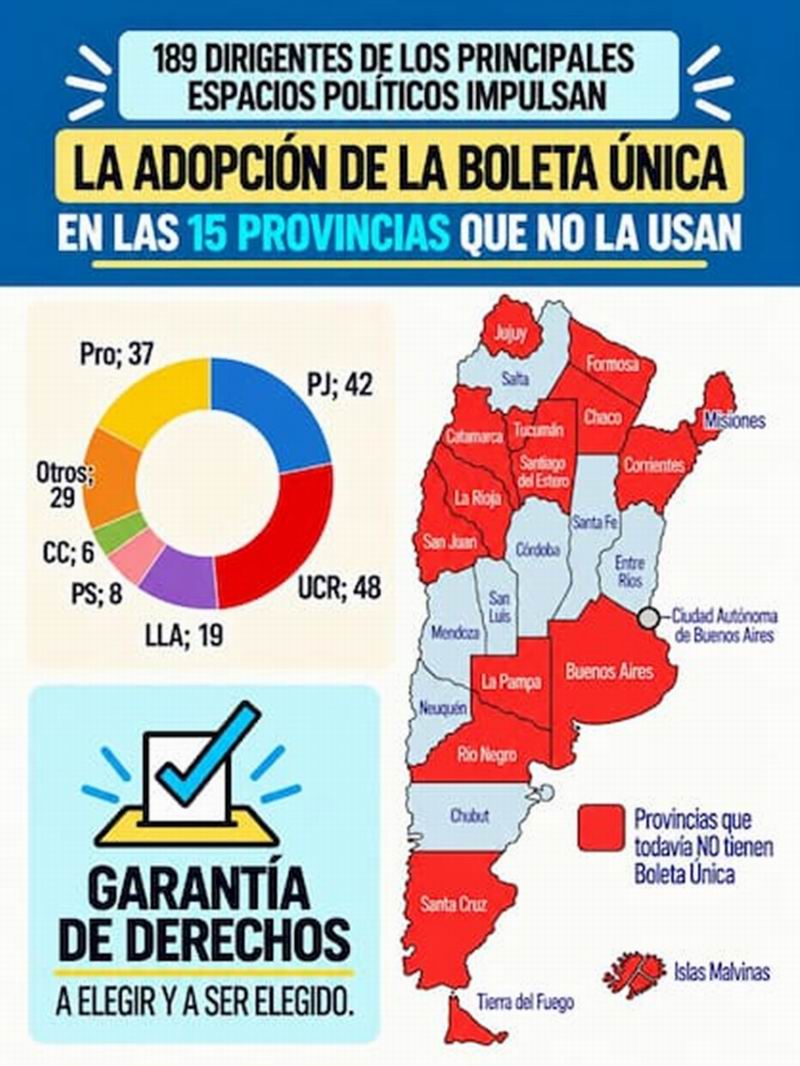 Inédita alianza multipartidaria exige la boleta única en todo el país