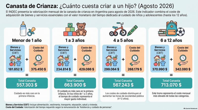 Criar a un hijo cuesta hasta $713 mil por mes y el monto varía según la edad