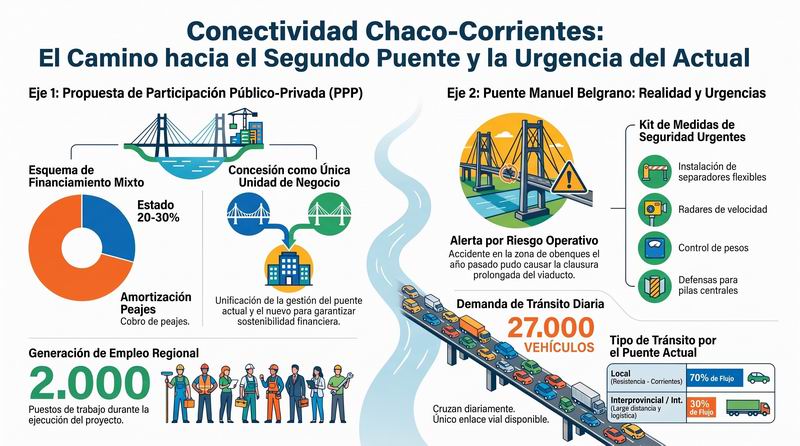 Segundo puente: reflotan proyecto que demandaría aportes de entre 20% y 30%