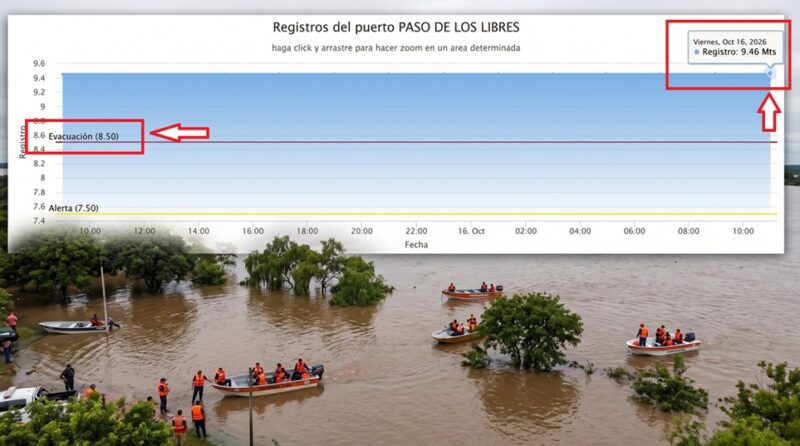 Crecida simultánea desborda las costas del Paraná y del Uruguay