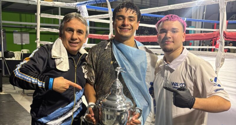 Matías García, notable campeón del Súper 8 de Kickboxing K1