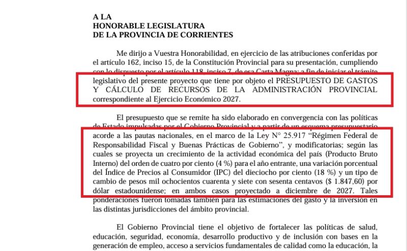 Presentaron el Presupuesto 2027 y prevé $4,8 billones: el detalle del proyecto