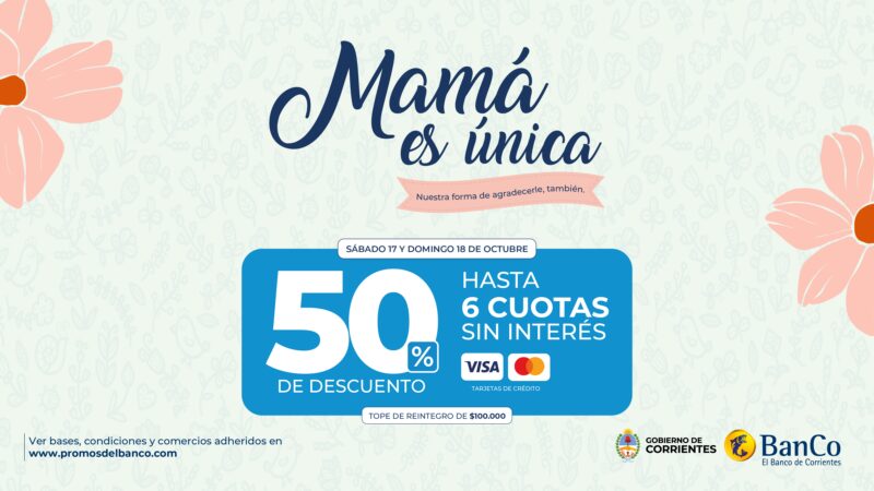 Anuncian descuentos de hasta el 50% y cuotas sin interés por el Día de la Madre