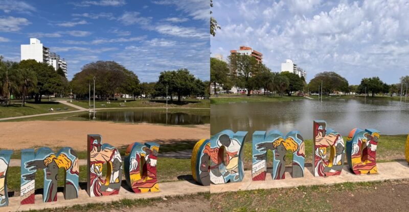 En dos días, como se encuentra el piletón del parque Cambá Cuá